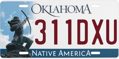 OK license plate 311DXU