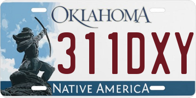 OK license plate 311DXY