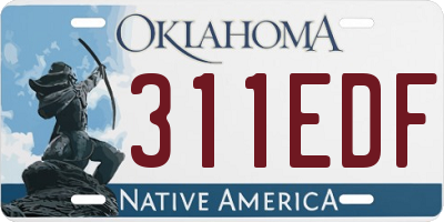 OK license plate 311EDF