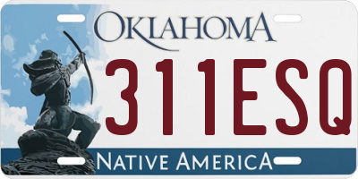 OK license plate 311ESQ