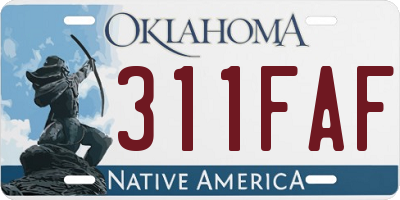 OK license plate 311FAF
