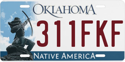 OK license plate 311FKF