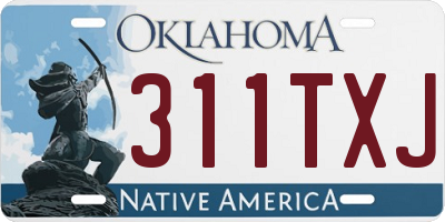 OK license plate 311TXJ