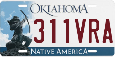 OK license plate 311VRA