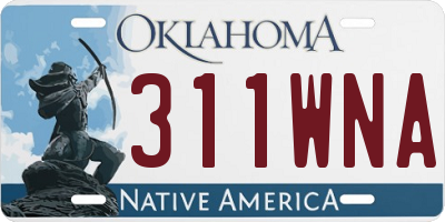 OK license plate 311WNA