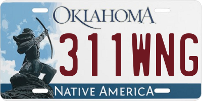 OK license plate 311WNG