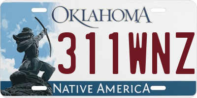 OK license plate 311WNZ
