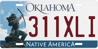 OK license plate 311XLI