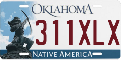 OK license plate 311XLX