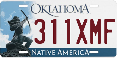 OK license plate 311XMF