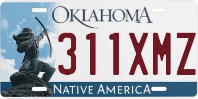 OK license plate 311XMZ