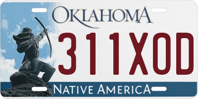 OK license plate 311XOD
