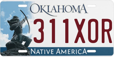 OK license plate 311XOR