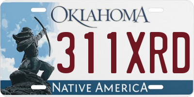OK license plate 311XRD