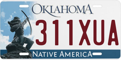 OK license plate 311XUA