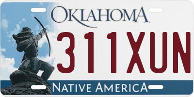 OK license plate 311XUN