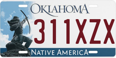 OK license plate 311XZX