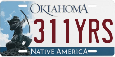 OK license plate 311YRS