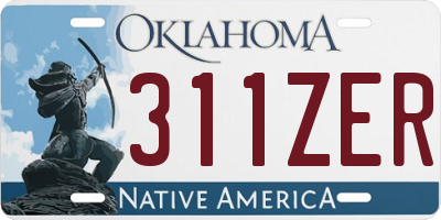 OK license plate 311ZER