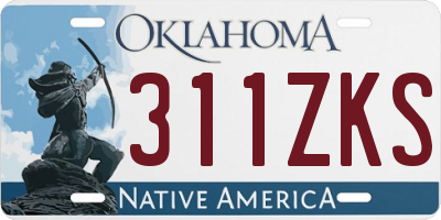 OK license plate 311ZKS
