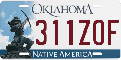 OK license plate 311ZOF