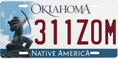 OK license plate 311ZOM