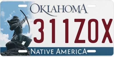 OK license plate 311ZOX