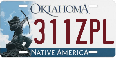 OK license plate 311ZPL