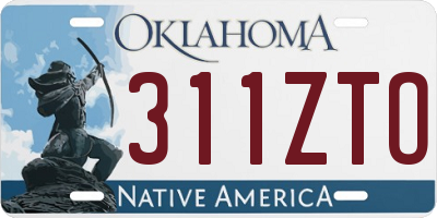 OK license plate 311ZTO