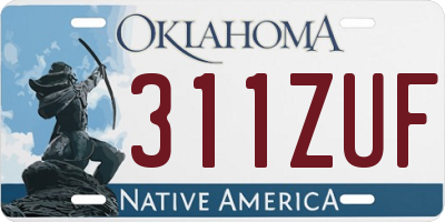 OK license plate 311ZUF