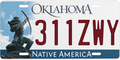 OK license plate 311ZWY