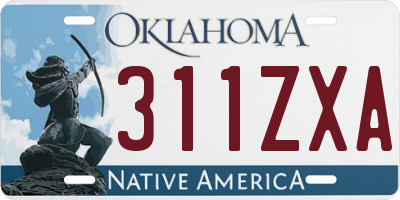 OK license plate 311ZXA