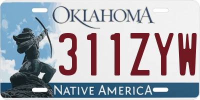 OK license plate 311ZYW