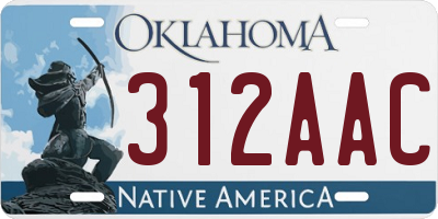 OK license plate 312AAC