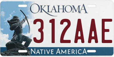 OK license plate 312AAE