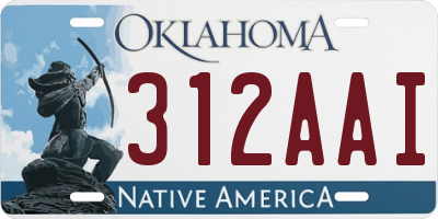 OK license plate 312AAI