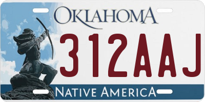 OK license plate 312AAJ