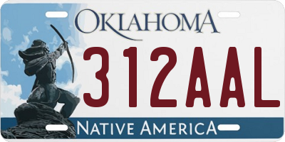 OK license plate 312AAL