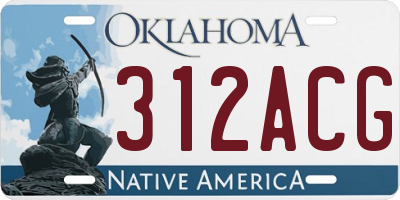 OK license plate 312ACG