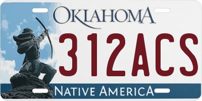 OK license plate 312ACS