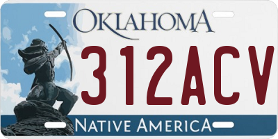 OK license plate 312ACV