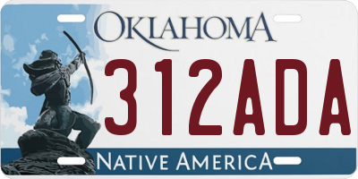 OK license plate 312ADA