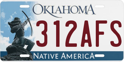 OK license plate 312AFS
