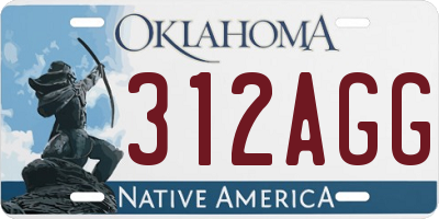 OK license plate 312AGG