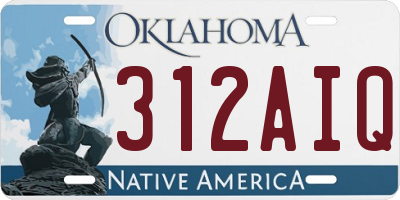 OK license plate 312AIQ