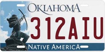 OK license plate 312AIU