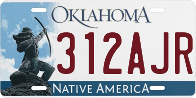 OK license plate 312AJR