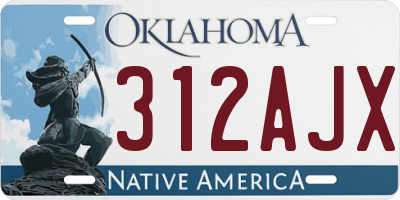 OK license plate 312AJX