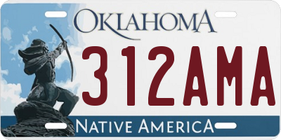 OK license plate 312AMA