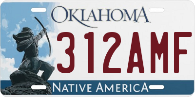 OK license plate 312AMF